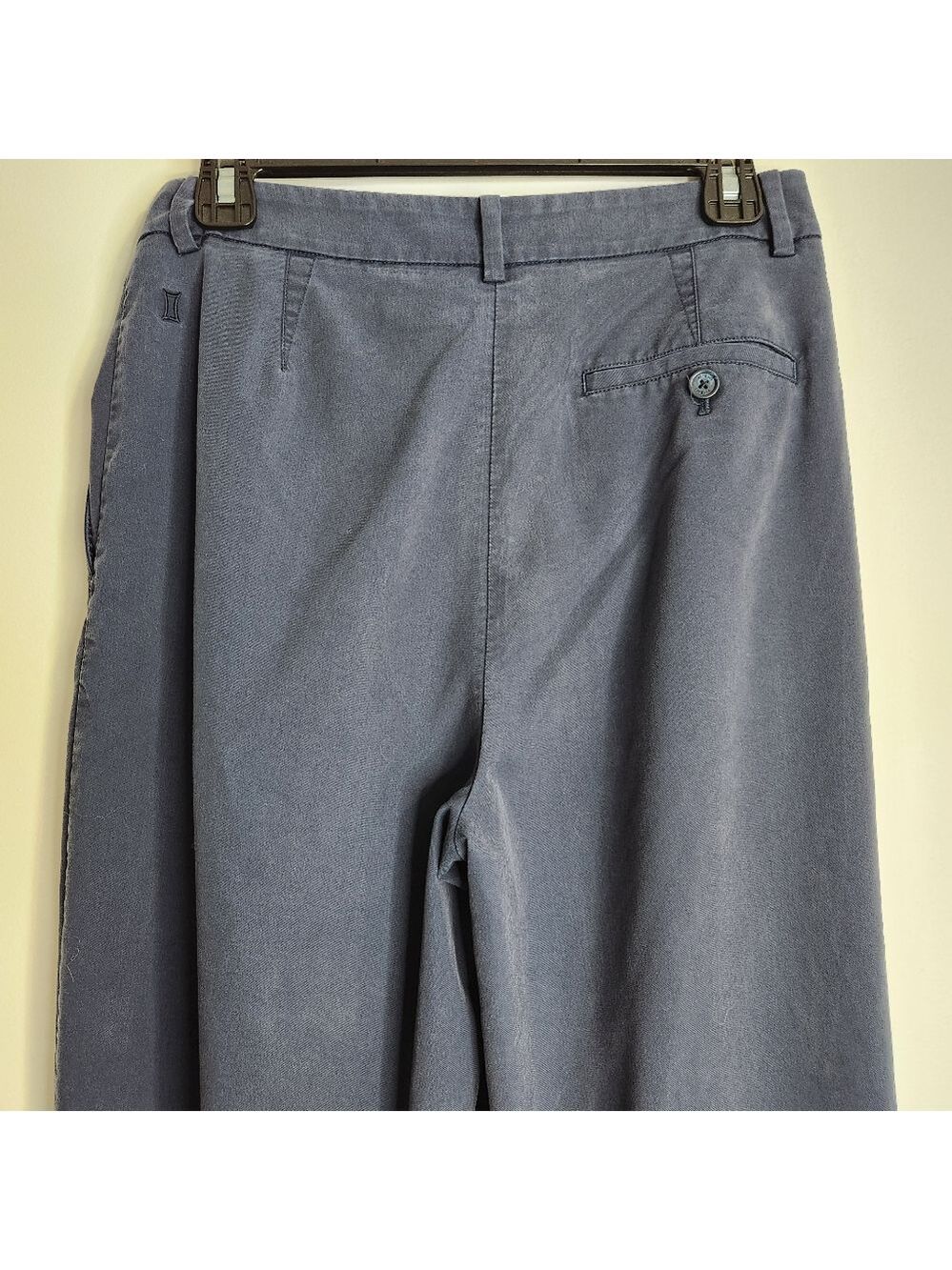 Kit + Ace Navy Blue High Waist Pleated Taper Leg Trouser Pants Size 8 - Picture 7 of 15